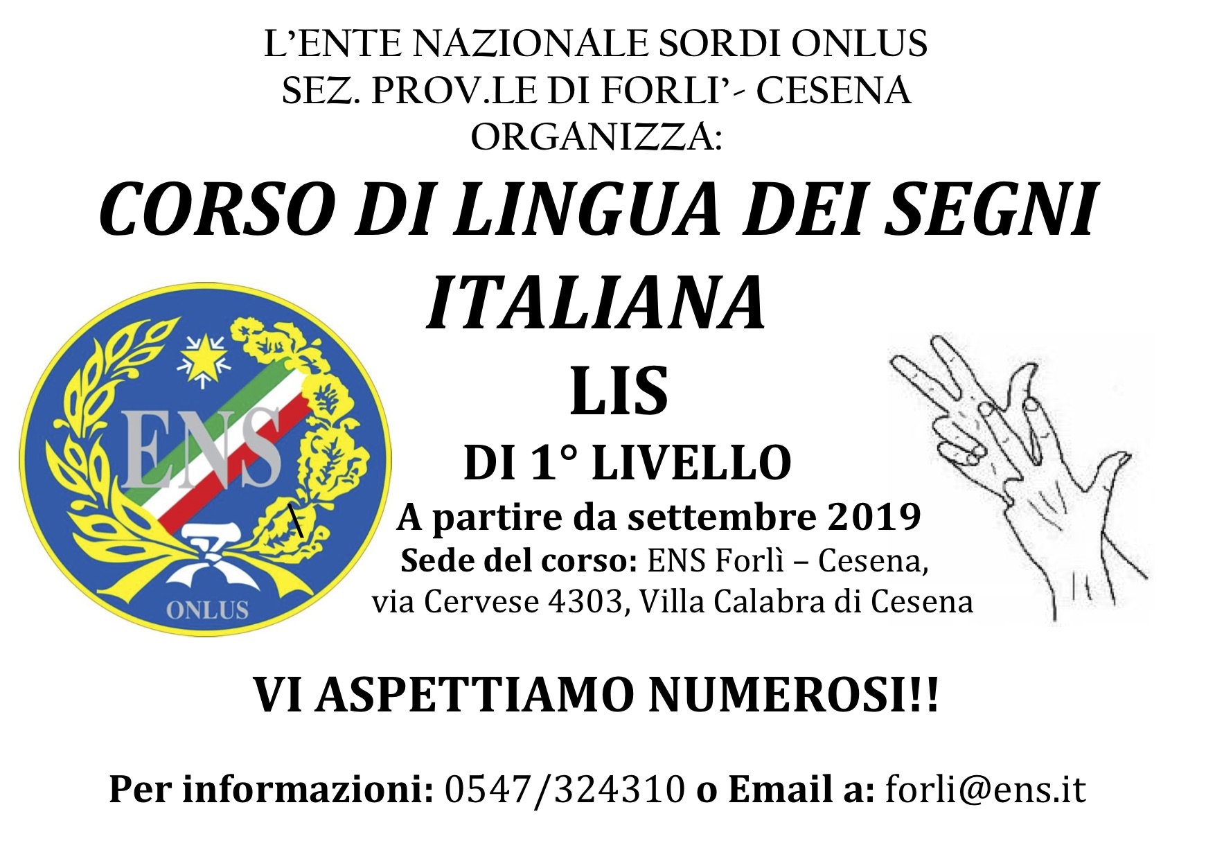 Corso Lingua dei Segni Italiana LIS 1